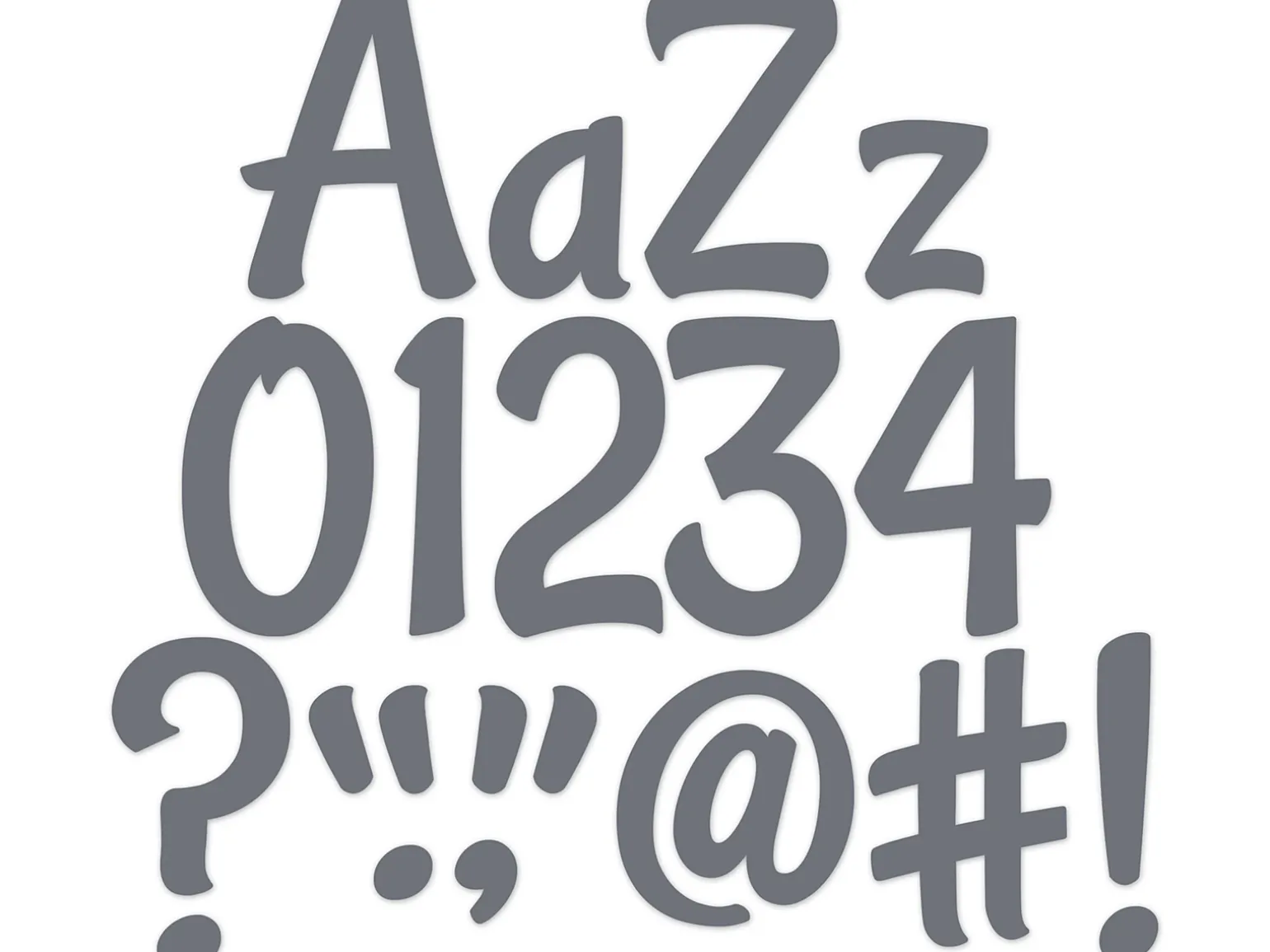 Gray Stylish 4" Punch-Out Letters
