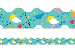 Happy Place Paper Airplane Scalloped Border