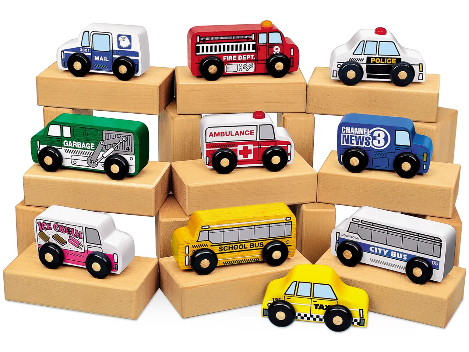 Hardwood Community Vehicles - Set of 10