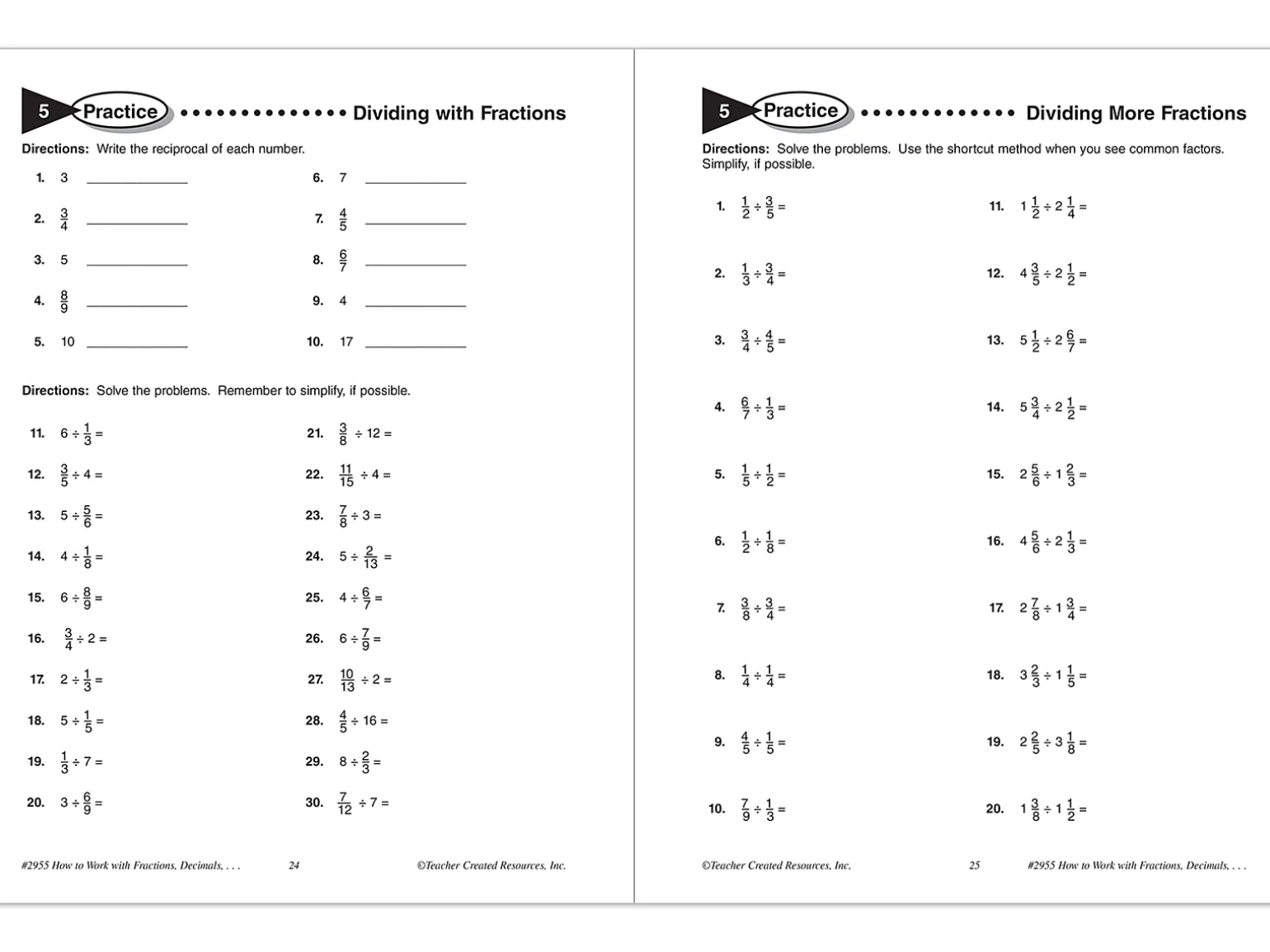 How to Work with Fractions, Decimals & Percents Workbook