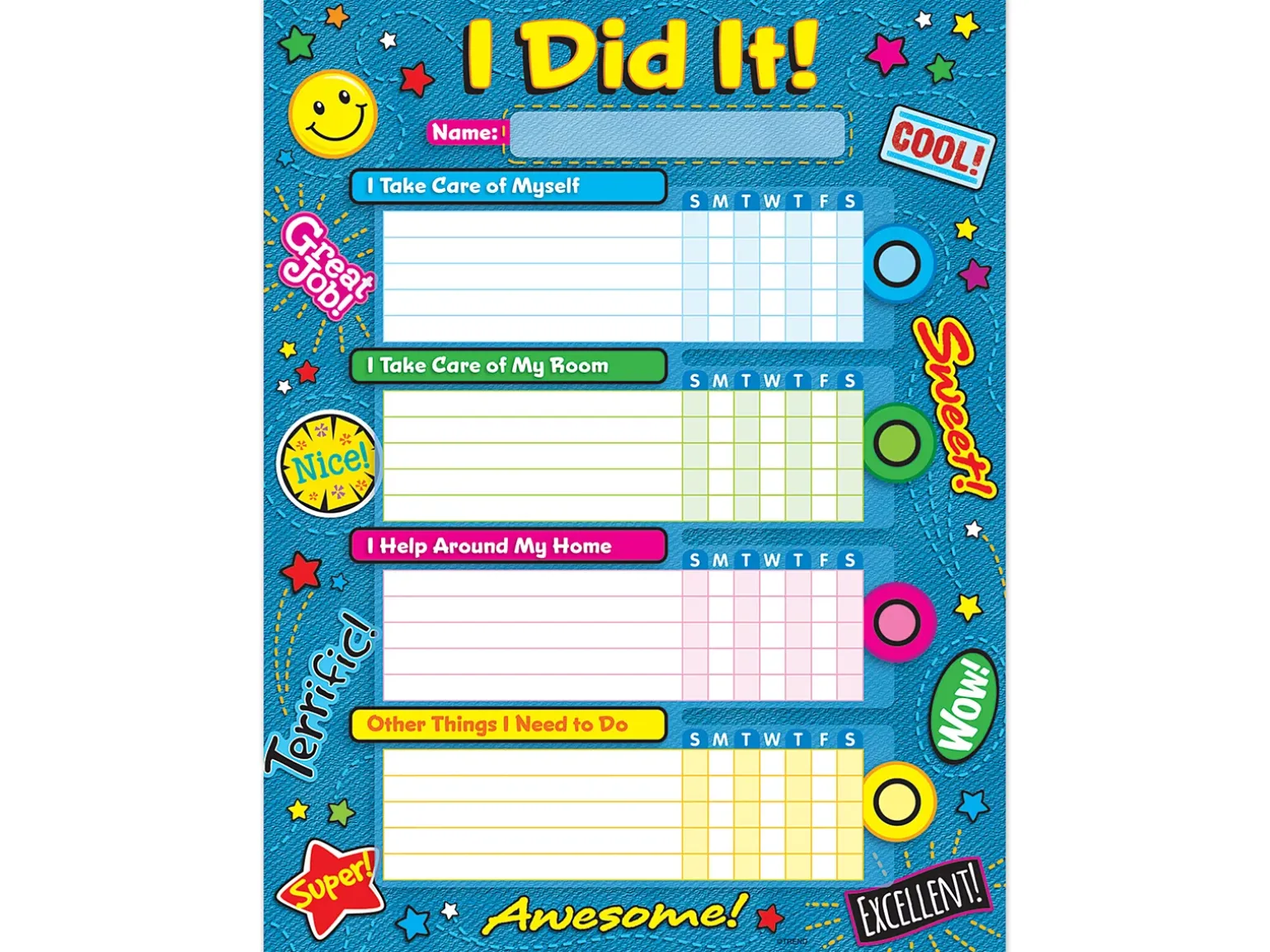 I Did It! Chore Charts - Set of 25