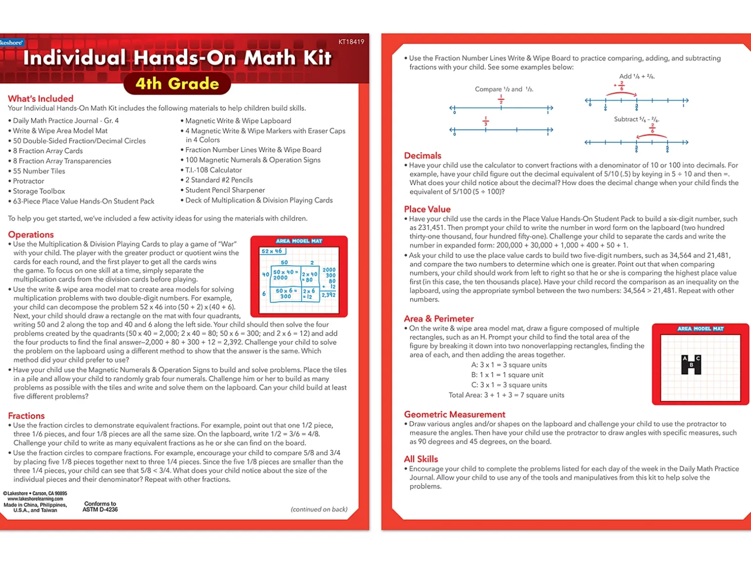 Individual Hands-On Math Kit – Gr. 4