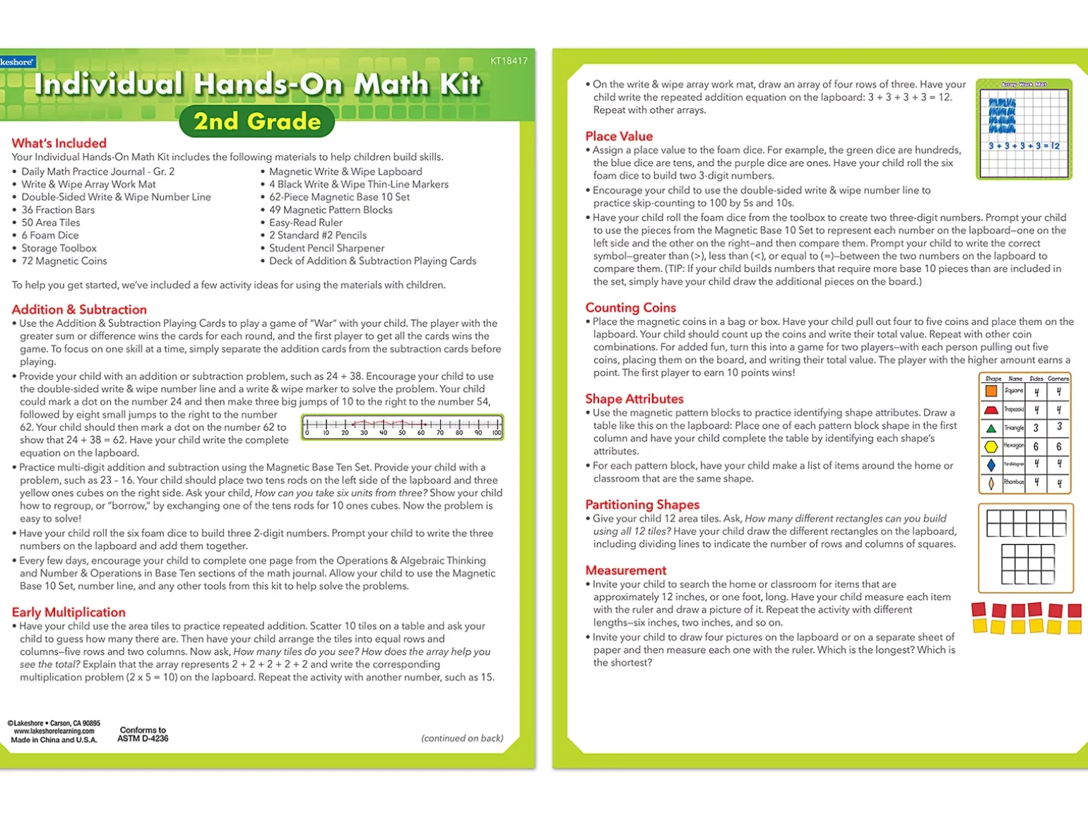 Individual Hands-On Math Kit – Gr. 2