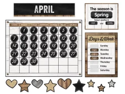 Industrial Chic Calendar Bulletin Board Set
