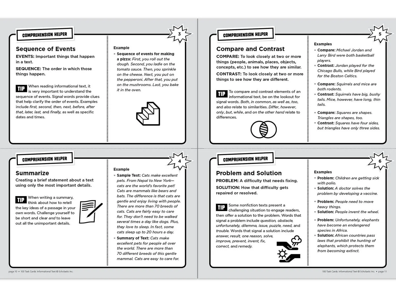 Informational Text 100 Task Cards Workbook