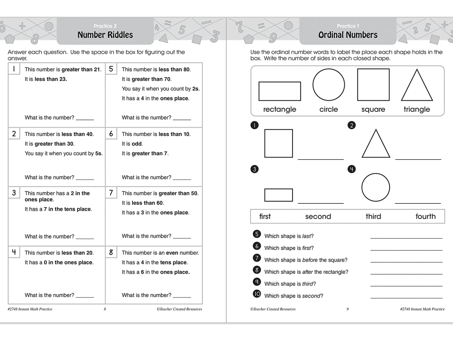 Instant Math Practice Workbook - Gr. 1