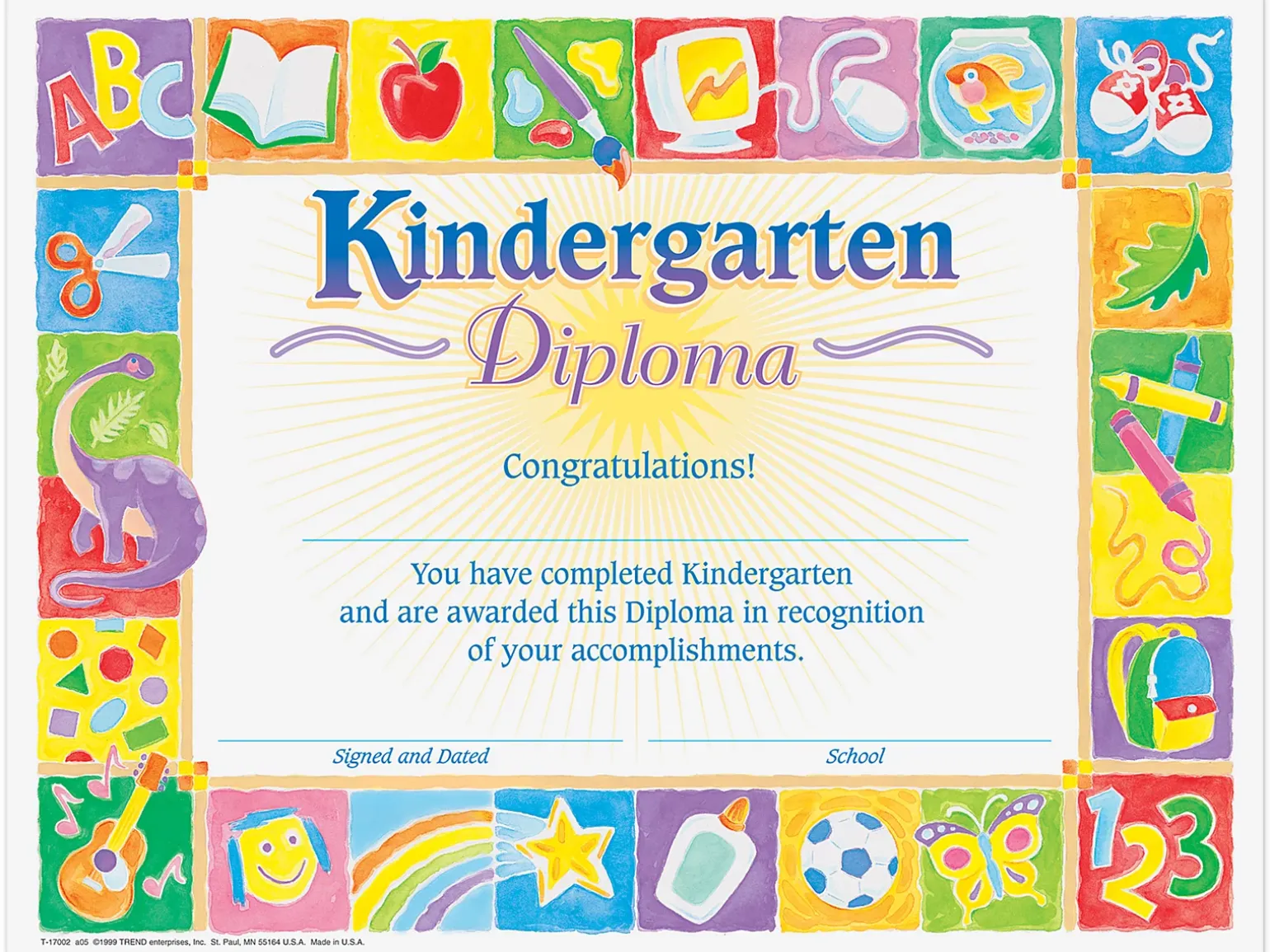 Kindergarten Diploma Certificates