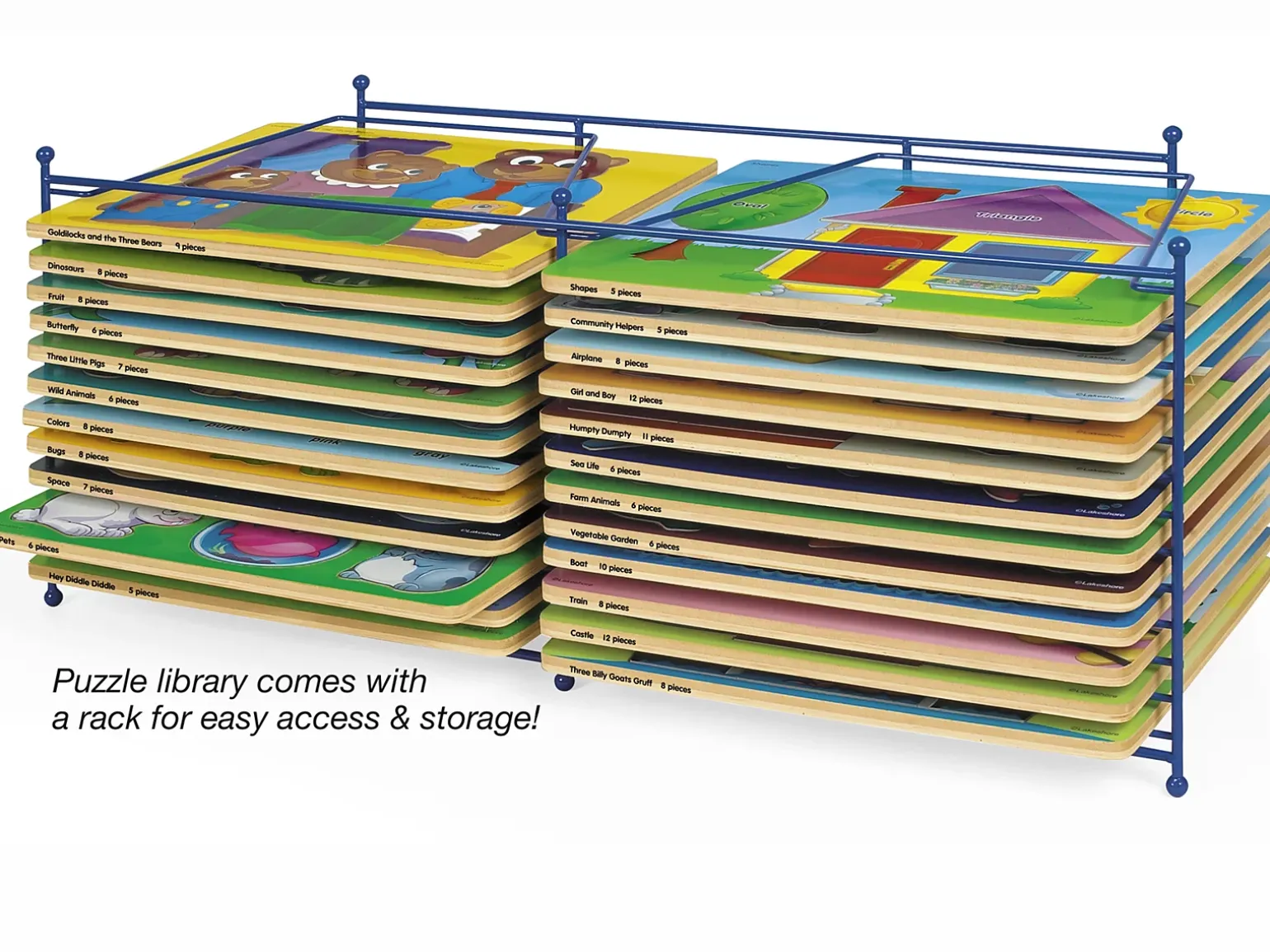 Lakeshore Preschool Puzzle Library with Rack