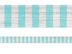 Lemon Zest Turquoise Striped Border