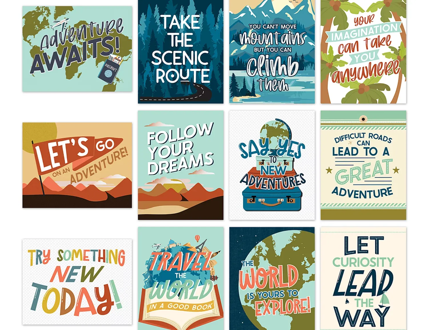 Let’s Explore Motivational Mini Poster Pack