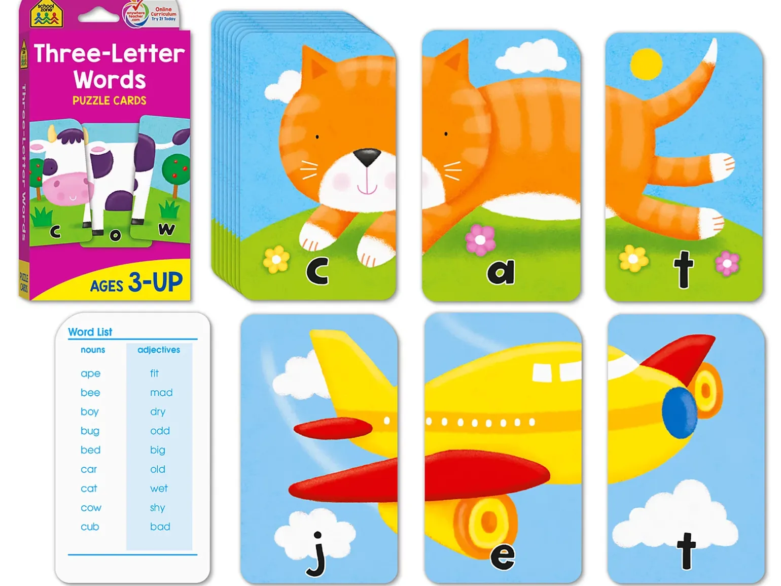 3-Letter Words Puzzle Cards