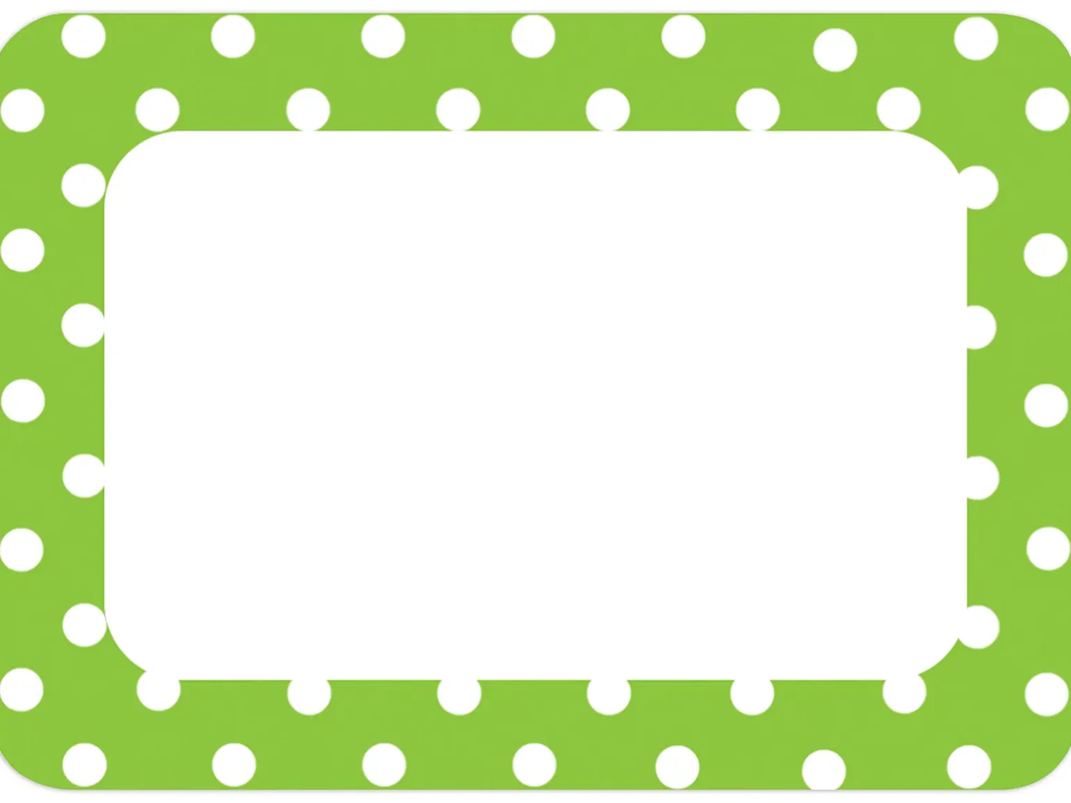 Lime Green Polka Dot Name Tags