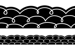 Loop-De-Loop Black & White Scalloped Border