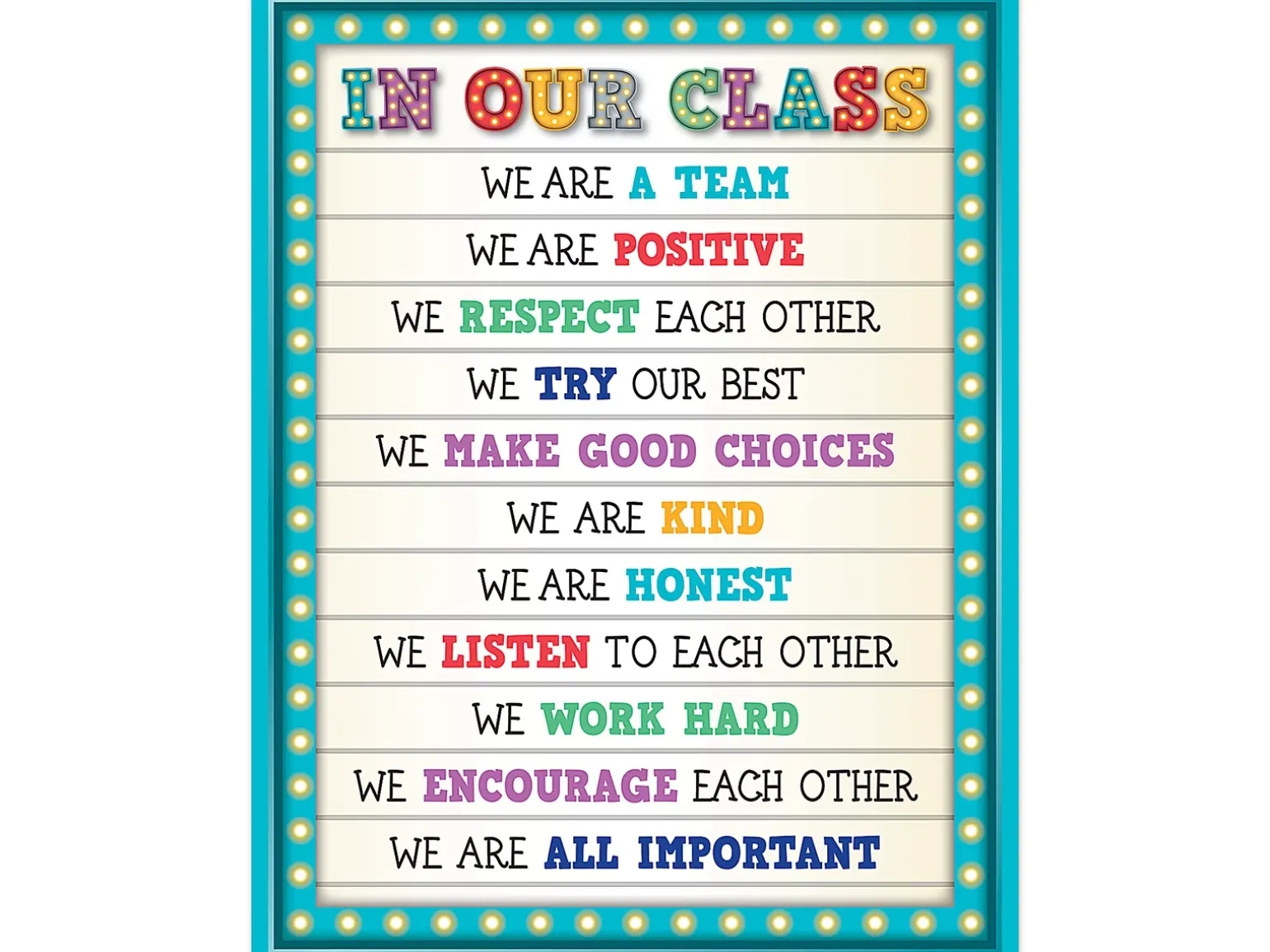 Marquee Classroom Rules Poster