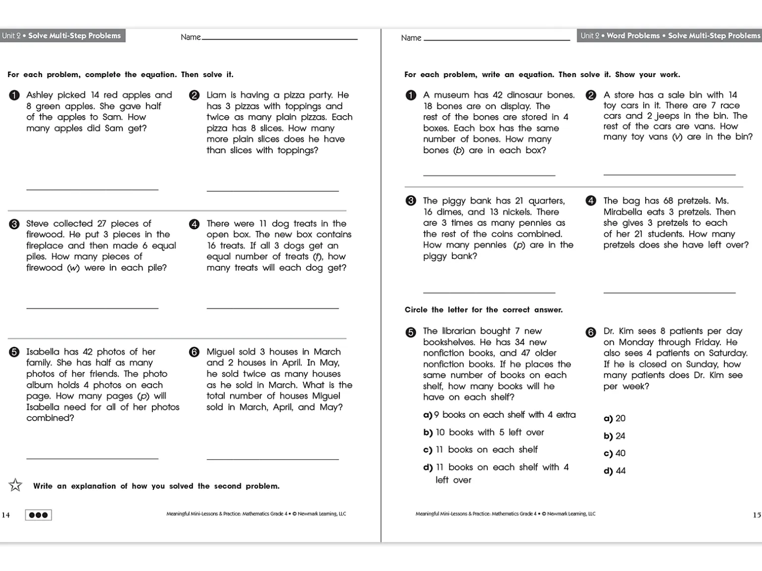 Mathematics Workbook - Gr. 4