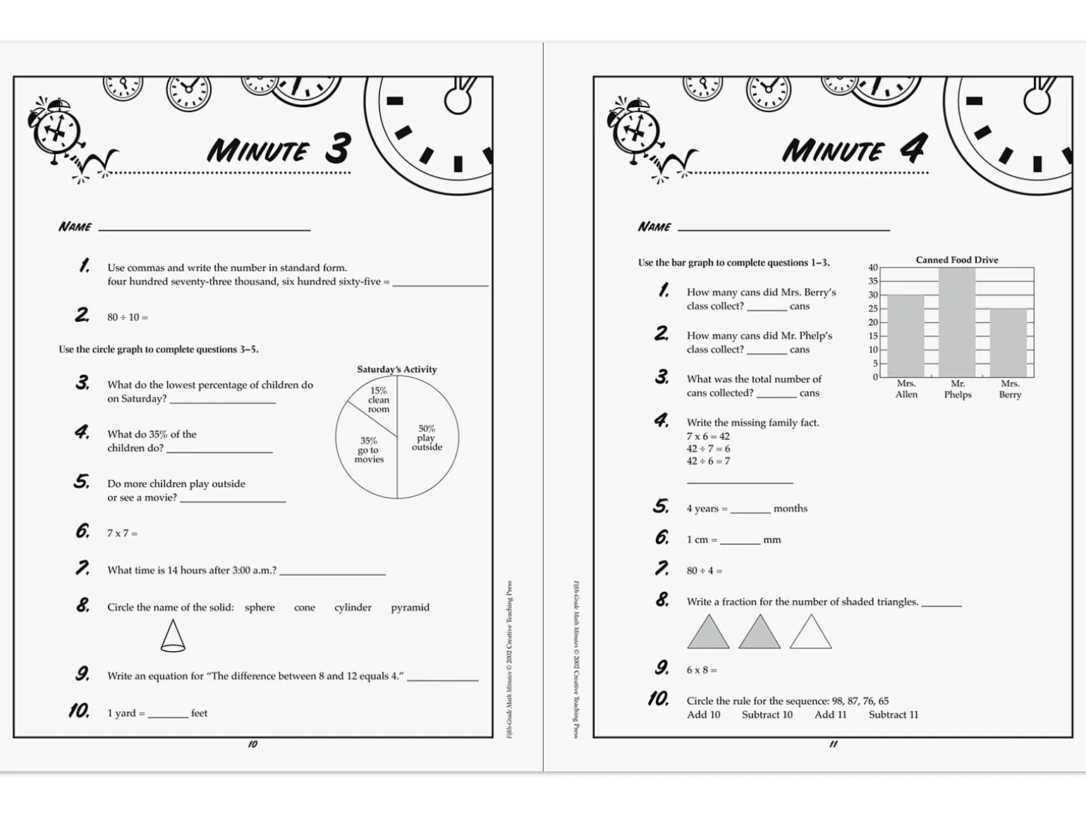 Math Minutes Workbook - Gr. 5