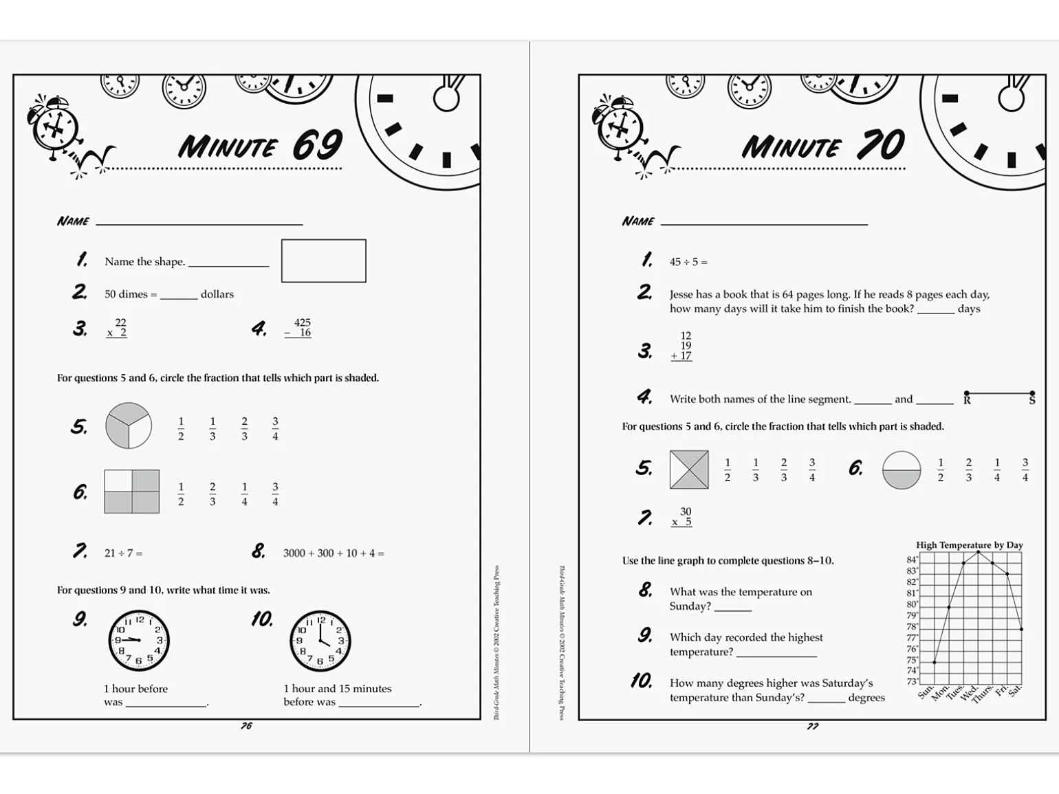 Math Minutes Workbook - Gr. 3