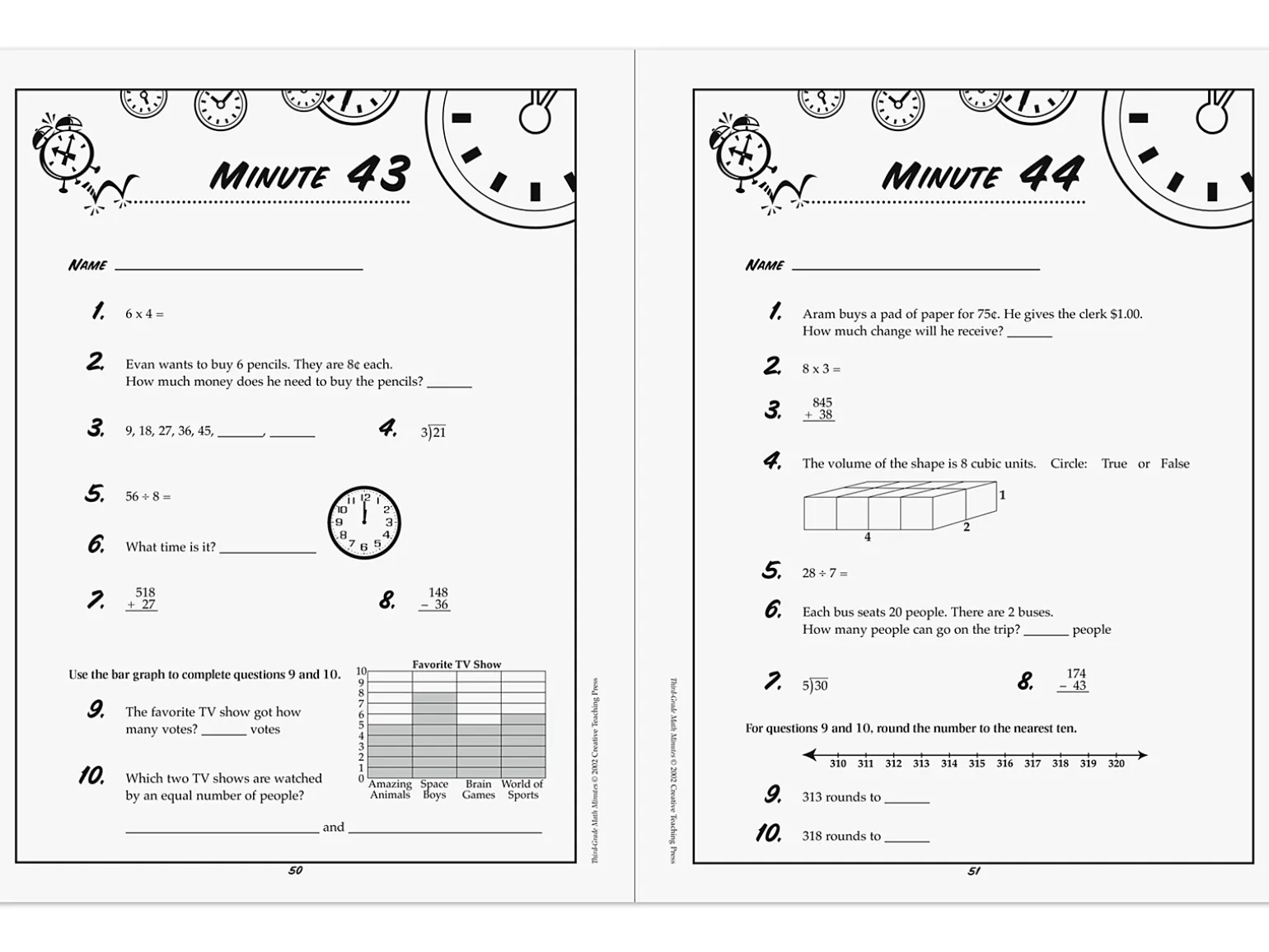 Math Minutes Workbook - Gr. 3