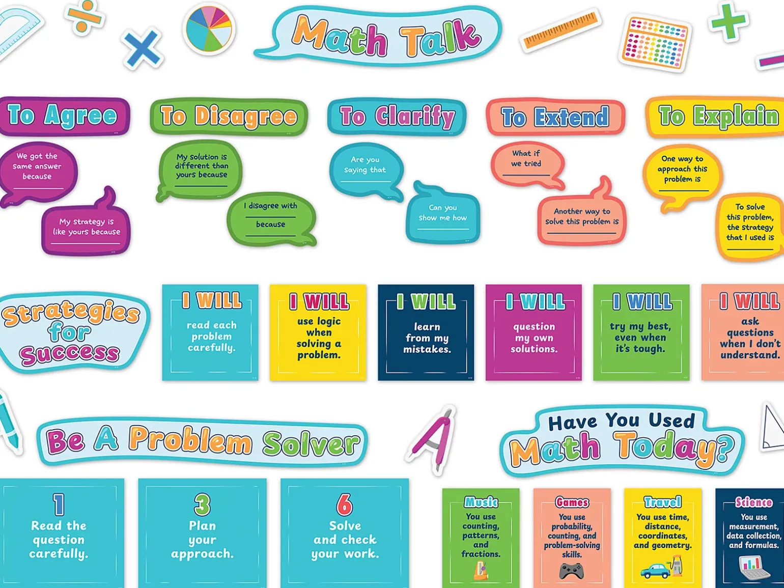 Math Talk Bulletin Board Set