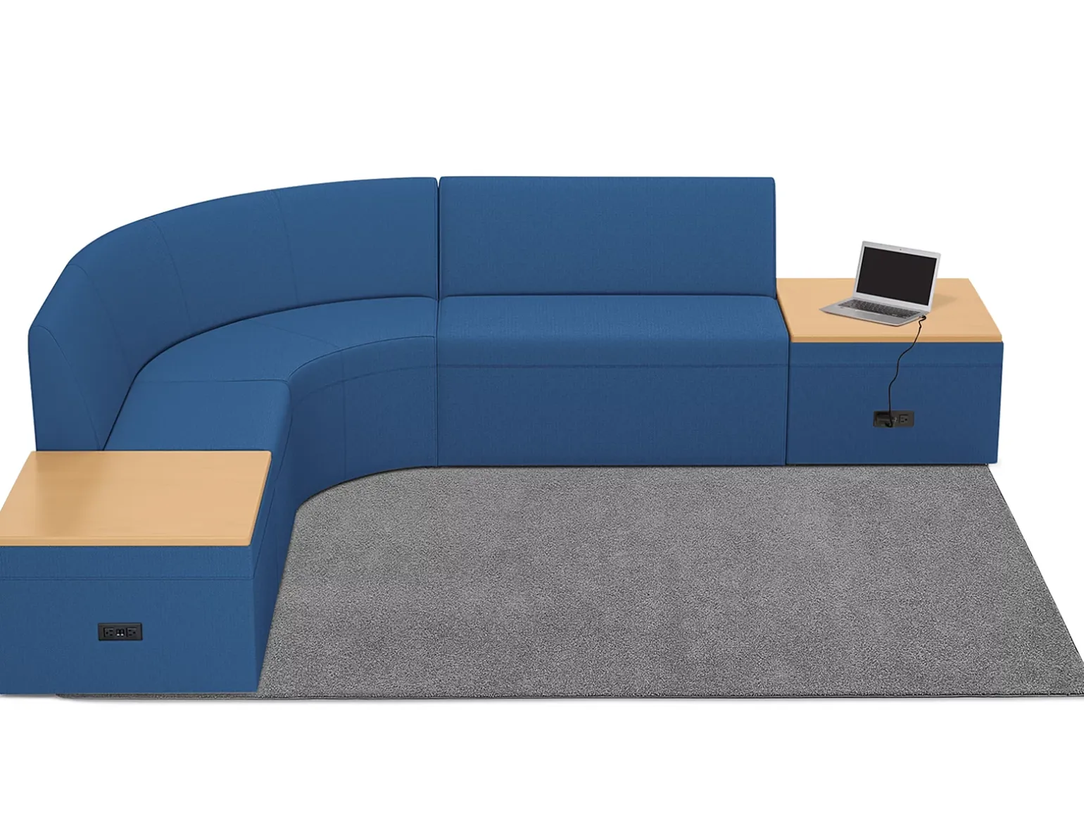 Modern Edge Couch & Powered Table Zone
