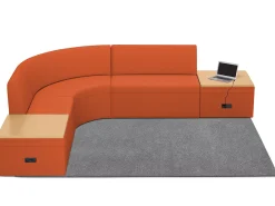 Modern Edge Couch & Powered Table Zone