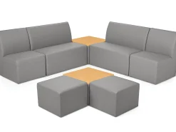 Modern Edge Couch & Powered Table Community Zone