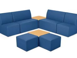 Modern Edge Couch & Powered Table Community Zone