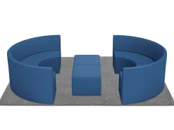Modern Edge Curved Couch Gathering Zone