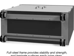 Modern Edge Mobile 3-Shelf Locking Storage Cabinet