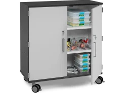 Modern Edge Mobile 3-Shelf Locking Storage Cabinet