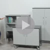 Modern Edge Mobile 2-Shelf Locking Storage Cabinet