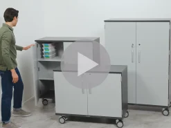 Modern Edge Mobile 2-Shelf Locking Storage Cabinet
