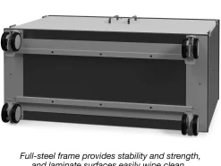 Modern Edge Mobile 2-Shelf Locking Storage Cabinet