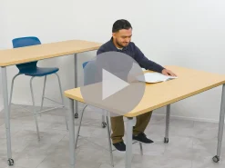 Modern Edge Mobile Standing-Height Rectangular Tables