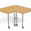 Modern Edge Mobile Trapezoid Student Desk with Book Box