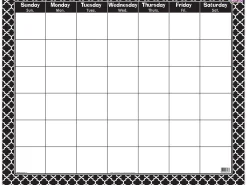 Moroccan Print Write & Wipe Classroom Calendar