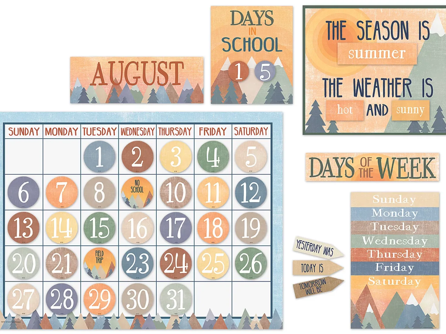 Moving Mountains Calendar Bulletin Board Set