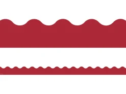 Moving Mountains Cranberry Red Scalloped Border