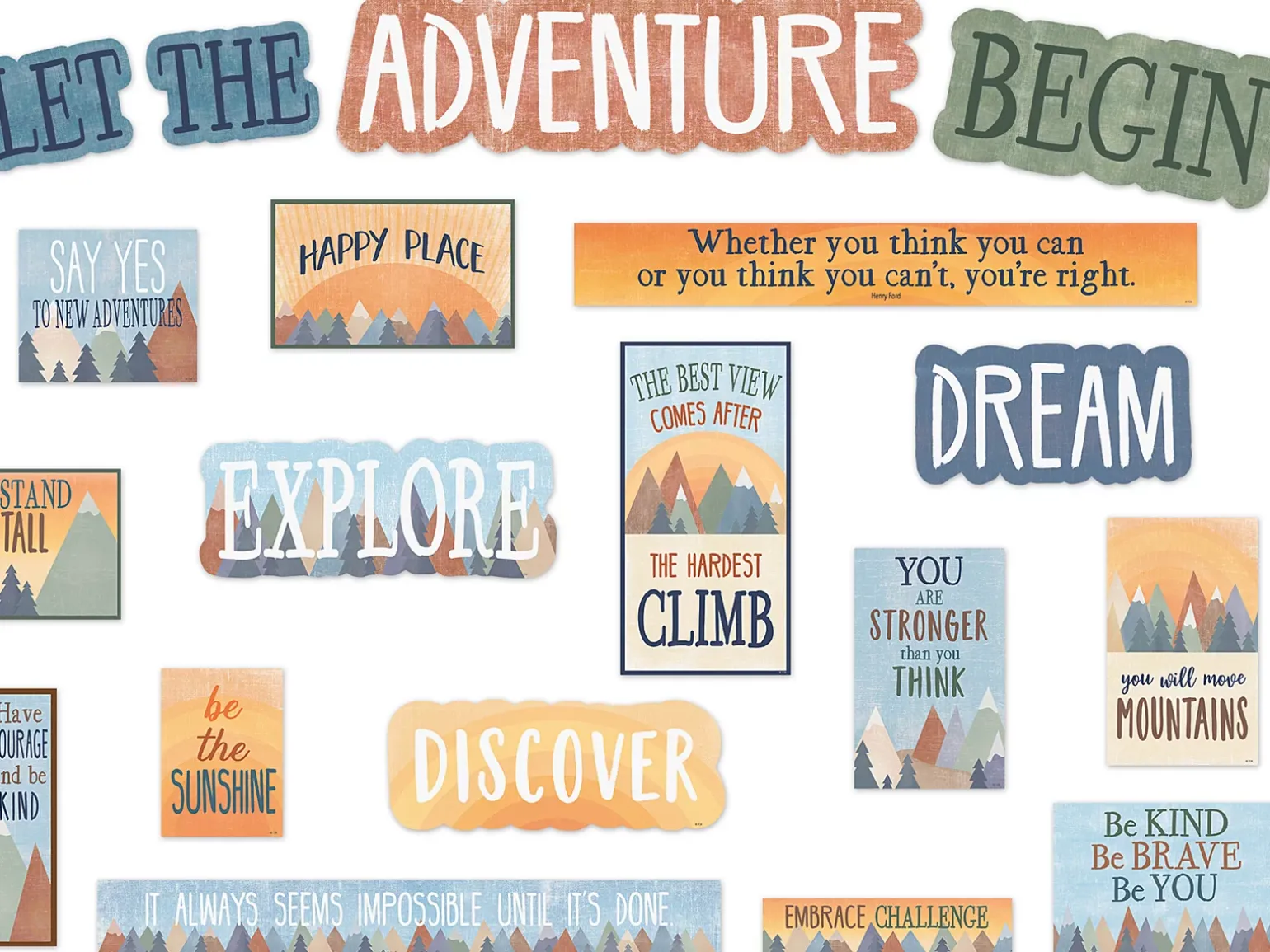 Moving Mountains Motivational Bulletin Board Set