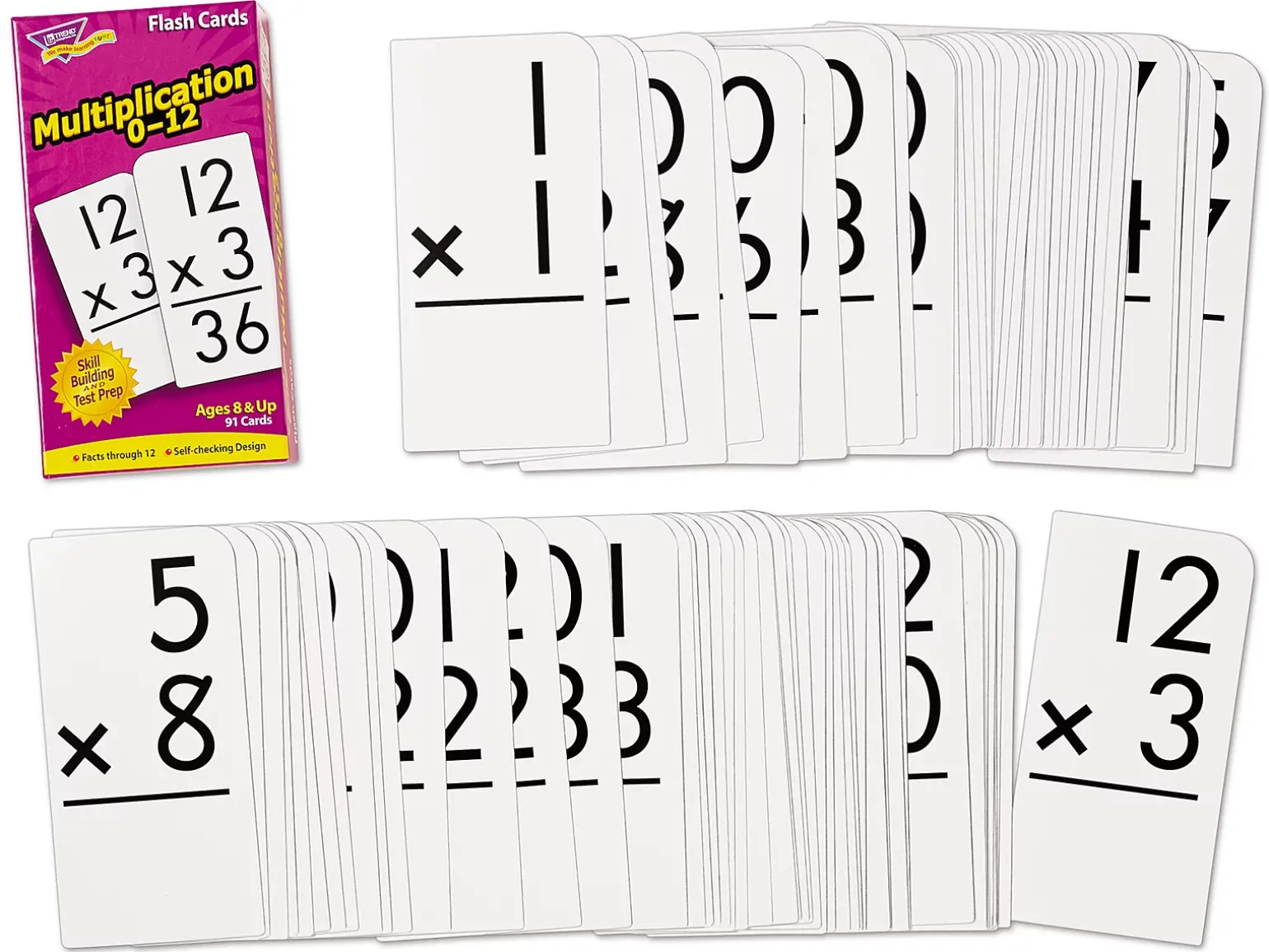 Multiplication 0-12 Flash Cards- 91 Cards