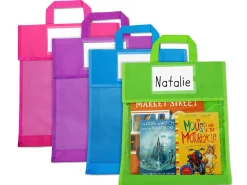 Neon Sort & Store Book Totes - Set of 4