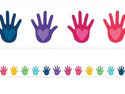One World Colorful Hands Border