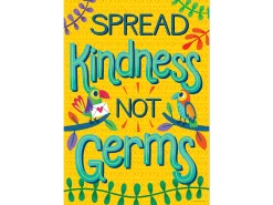One World Spread Kindness Not Germs Poster