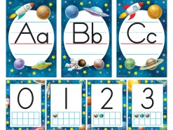 Outer Space Crew Alphabet Bulletin Board Set
