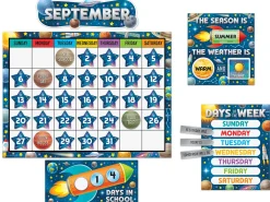 Outer Space Crew Calendar Bulletin Board Set