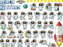 Outer Space Crew Reach for the Stars Bulletin Board Set