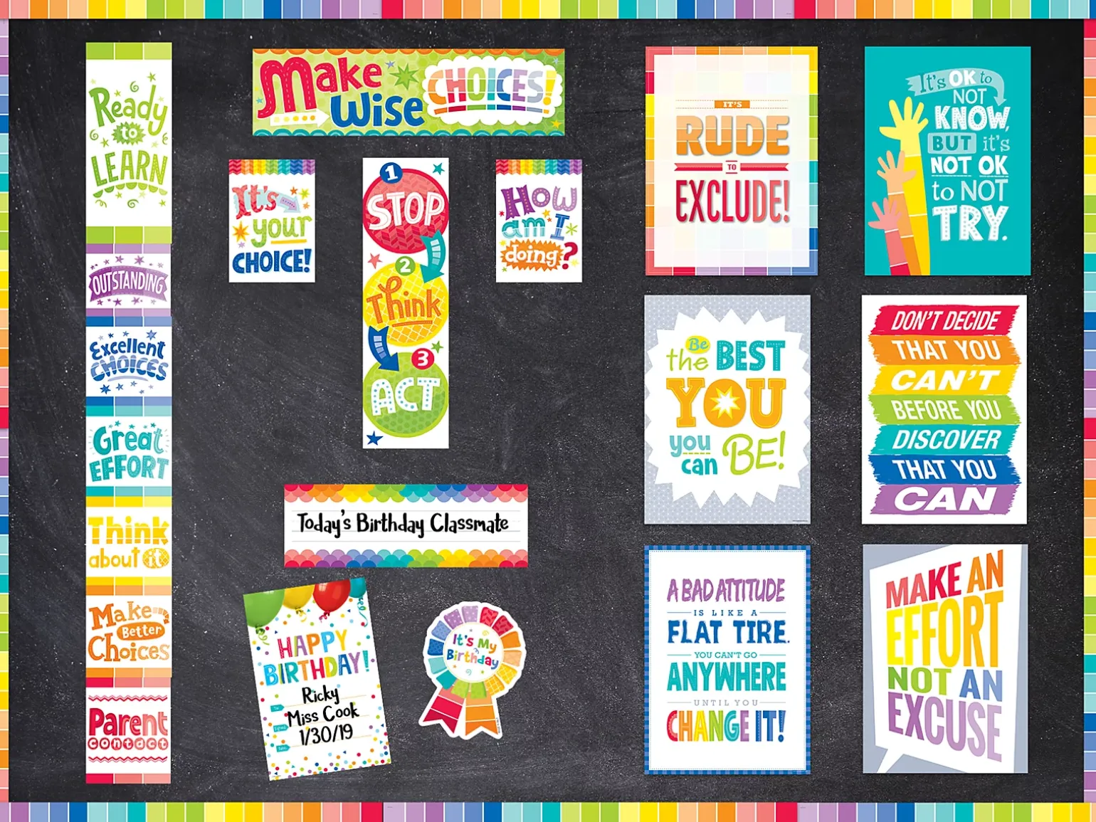 Painted Palette Behavior Management Bulletin Board Set