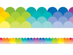 Painted Palette Rainbow Scalloped Border