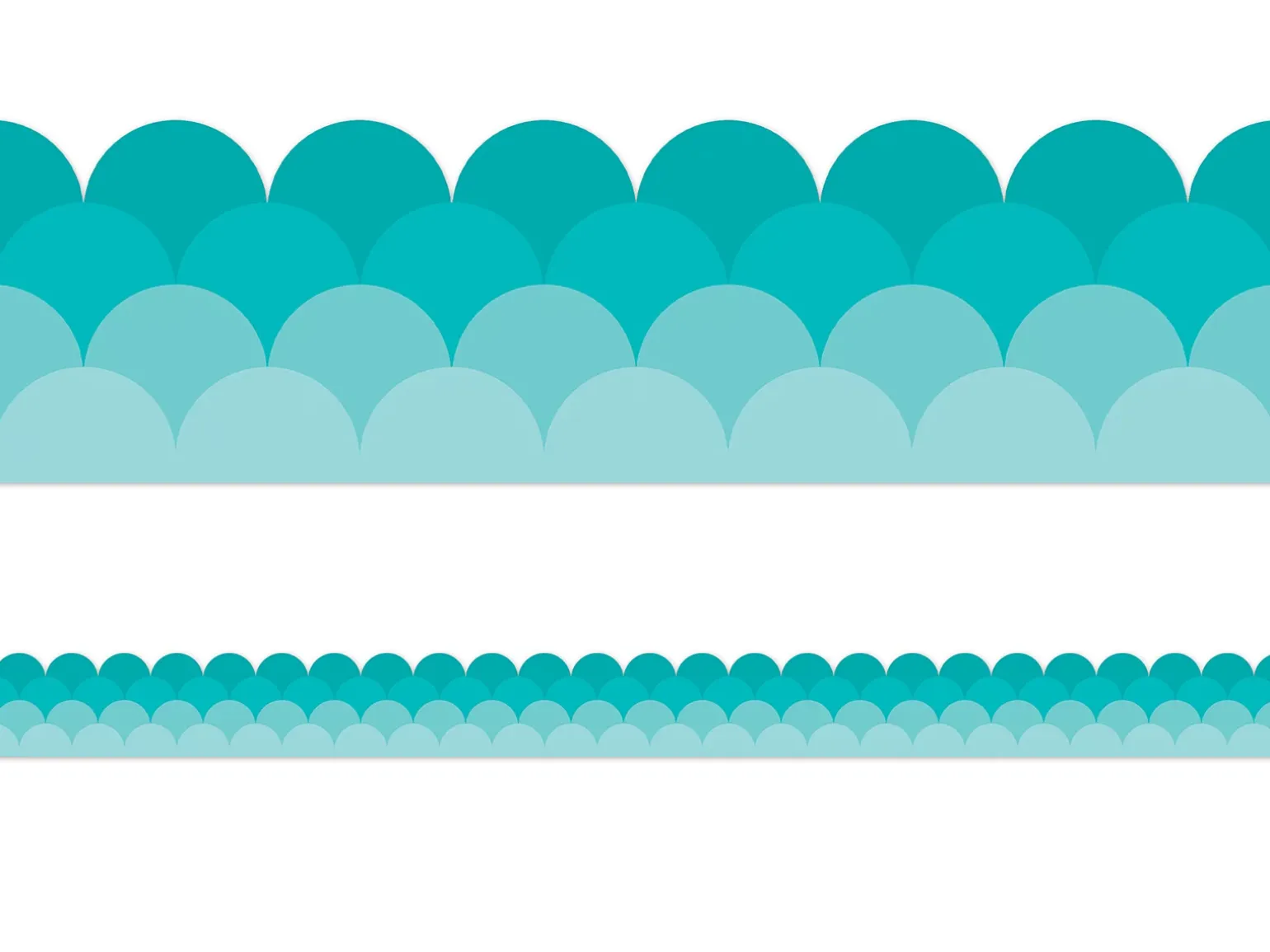 Painted Palette Turquoise Scalloped Border