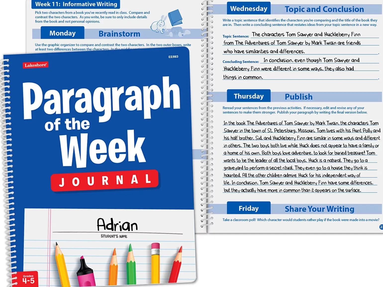 Paragraph of the Week Journal - Gr. 4-5